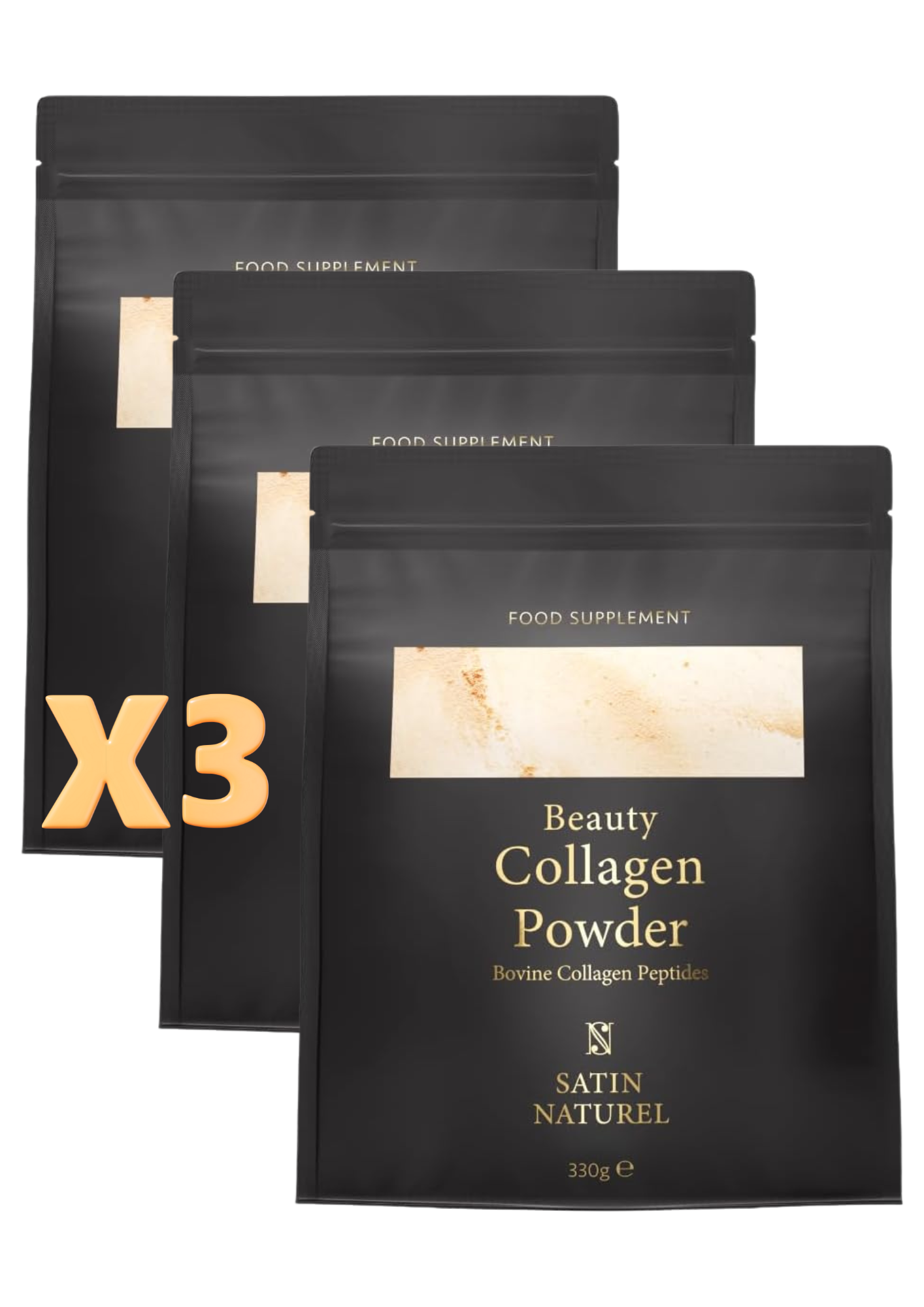 PACK x3 - Collagène Poudre de Beauté 330g - Satin Naturel